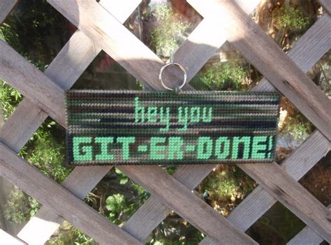 Git Er Done Needlepoint Sign Choice Of Colors To Usa Etsy