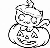 Pumpkin Coloring Pages Cute Halloween Printable Drawing Kids Fall Pumpkins Easy Little Drawings Patch Scary Kitty Color Sheets Colouring Coloring4free sketch template
