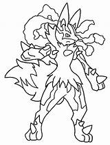 Lucario Lineart Colorir Colouring sketch template