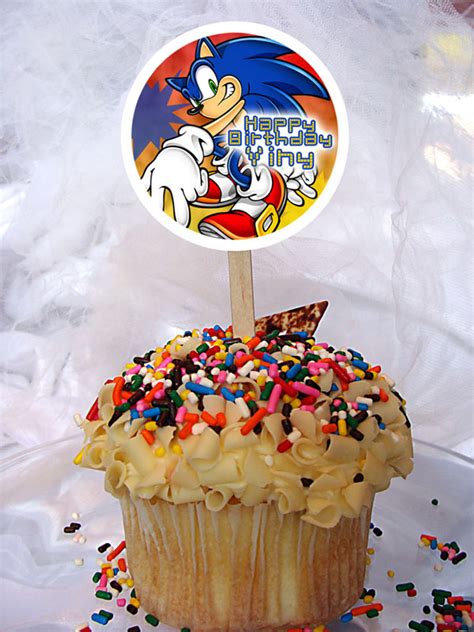sonic cupcake toppers