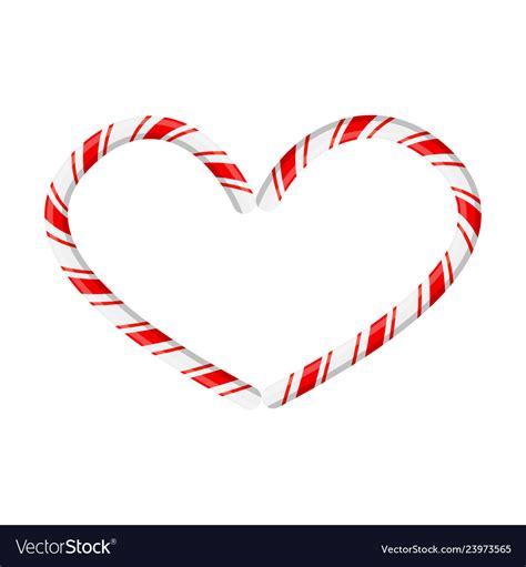 Candy Cane Heart For Christmas Design Isolated Vector Image
