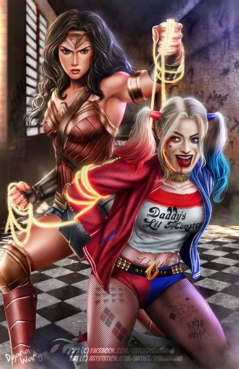 Harley Quinn And Wonder Woman By Dyanawang On Deviantart