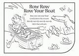 Row Boat Coloring Lyrics Clipart Songs Rhymes English Library Popular sketch template