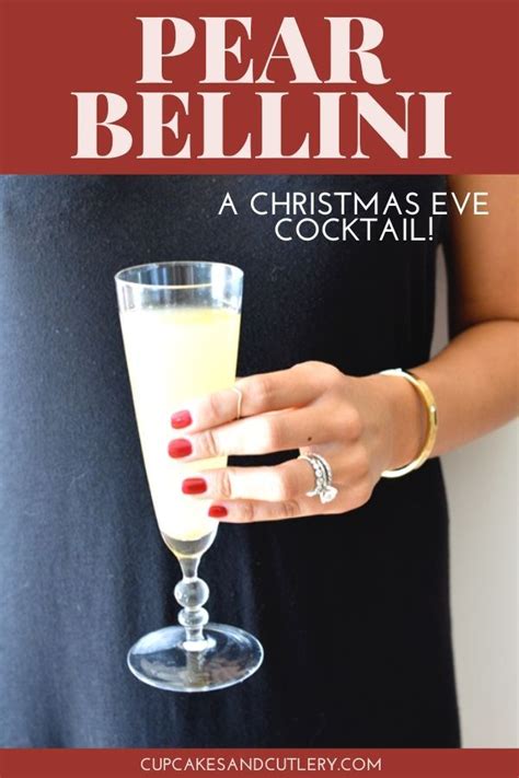 this yummy and festive pear bellini is perfect for christmas eve