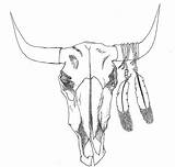 Skull Bull Drawing Cow Horns Drawings Sketch Shane Silva Paintingvalley sketch template