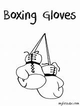 Gloves Boxing Coloring Pages Getdrawings Getcolorings Drawing Line sketch template