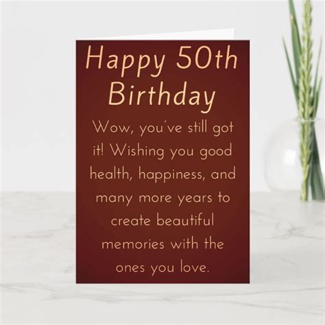 Happy 50th Birthday For Him Or Her Card