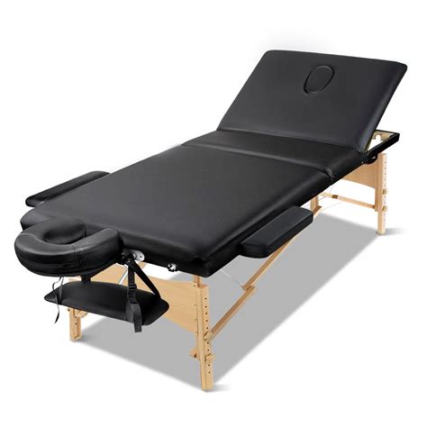 Zenses 75cm Wide Portable Wooden Massage Table 3 Fold Treatment Beauty
