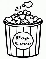 Popcorn Coloring Pages Pop Corn Clipart Movie Box Kids Printable Bowl Outline National Template Color Print Sheets Theater January Book sketch template