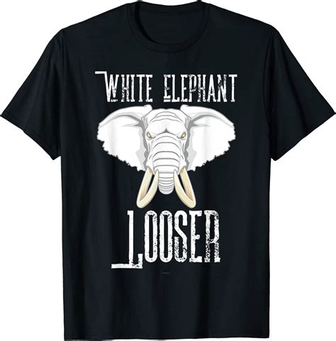 White Elephant Looser T Funny T Shirt Clothing Shoes