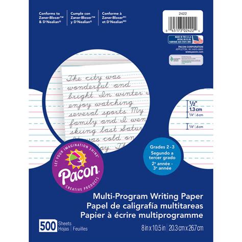 teachersparadise pacon multi program handwriting paper  ruled short  white