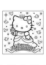Coloring Kitty Hello Pages Kids Popular sketch template