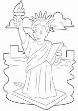 Liberty Statue Coloring Pages Kids Printable Lady Print Cartoon Face Drawing Color Stonehenge Getcolorings Getdrawings Worksheet sketch template