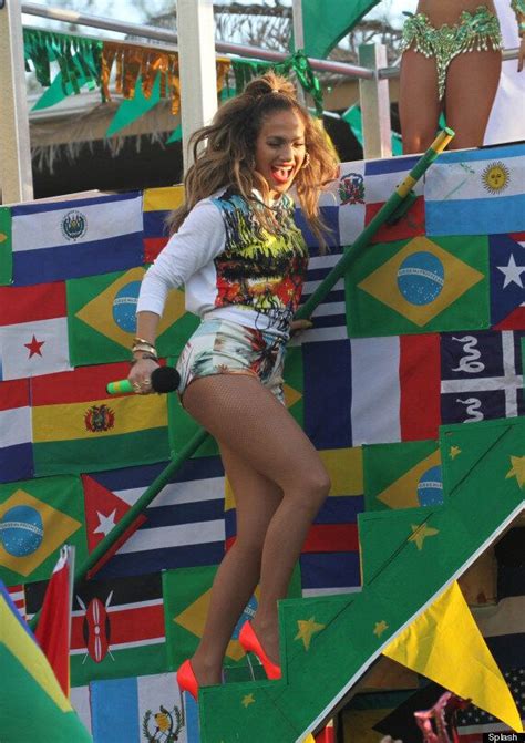 jennifer lopez gets cheeky on set of world cup video in florida video