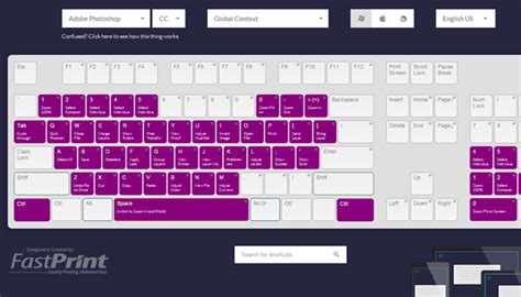 adobe cc visual keyboard shortcut webapp wanderlust web design