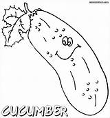 Coloring Cucumbers Cucumber Pages Cute Coloringbay Popular sketch template