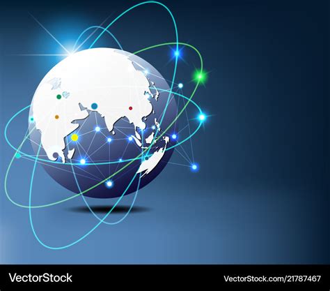 world global internet network connection big data vector image