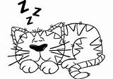 Cat Sleeping Coloring Pages Drawing Clipart Print Clipartbest Off Getcolorings sketch template