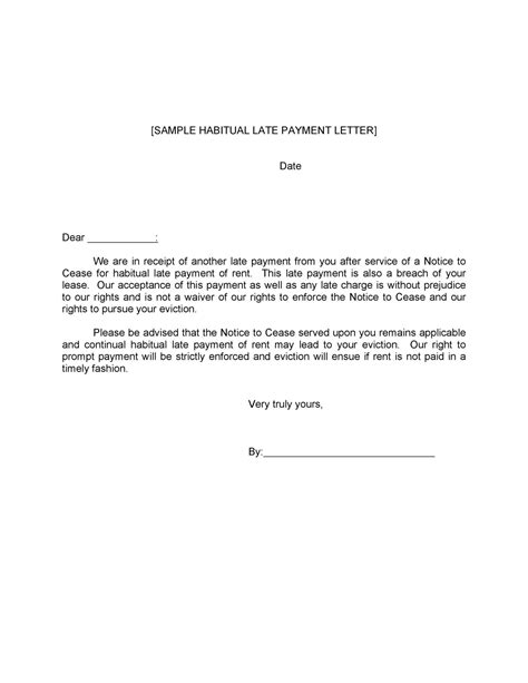 sample  printable late rent notice templates templatelab request