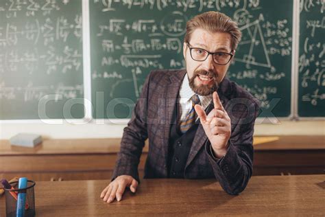 enthusiastic bearded lecturer communicating  audience