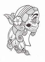 Gypsy Skull Candy Deviantart Tattoo Sketches Designs 2010 Stencil sketch template