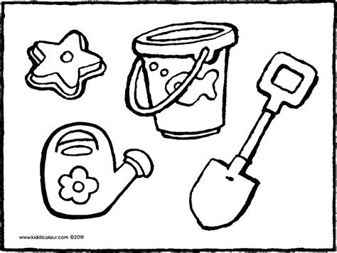 beach toys colouring page drawing picture  beach toys pictures