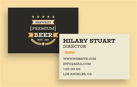 customize    vintage premium beer brewery business card template