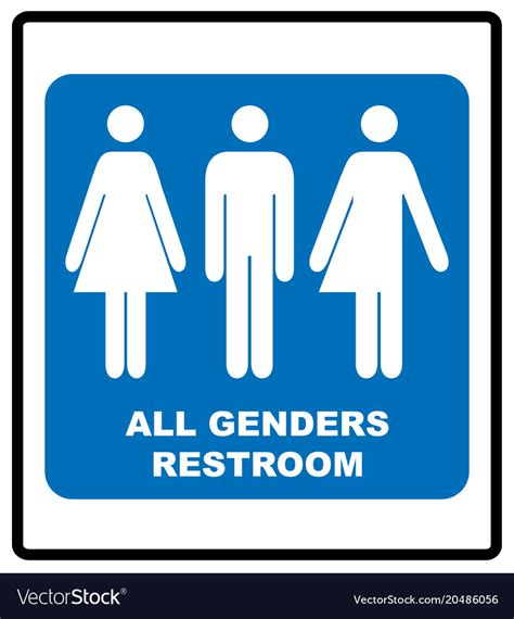 All Gender Restroom Sign Male Female Transgender Vector Image