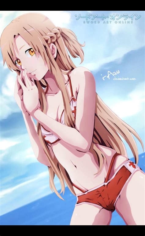 asuna yuuki bikini by i azu on deviantart asuna sword