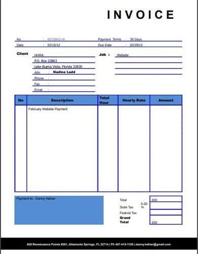 employed invoice templates excel word numbers pages