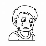 Crying Boy Sad Portrait Vector Illustration Background sketch template