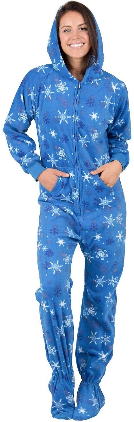 Footed Pajamas Its A Snow Day Unisex Adult Fleece Pajamas Medium