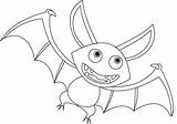 Bat Coloring Halloween Pages Cartoon Printable Print Preschoolers Bats Drawing Categories sketch template