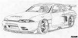 Drawing Nissan Skyline Car Gt Drawings Draw Gtr Outline Cars Drawn Sketch Coloring R35 Pages R32 R34 Google Pencil Explore sketch template