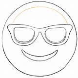 Emoji Coloring Faces Pages Face Glasses Drawing Sunglass Sun Kids Sunglasses Sketch Template Happy Emojis Templates Clipart Finished Smile Draw sketch template