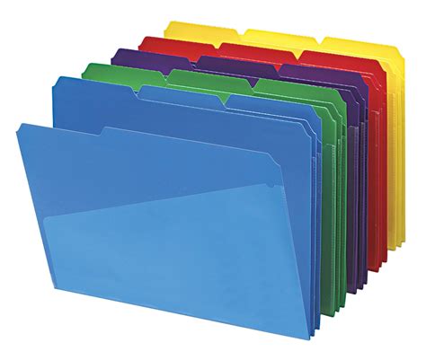 smead  slash pocket poly file folders  cut top tab letter