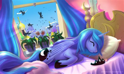 Princess Luna Is Sleeping Angel By Alexmakovsky On Deviantart