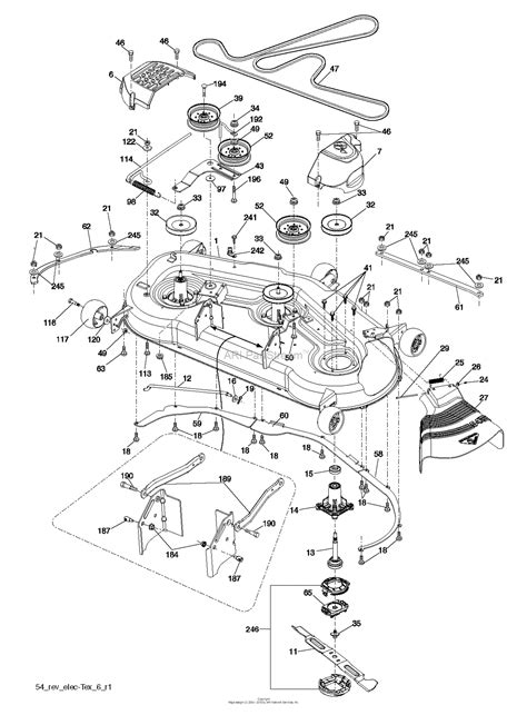 husqvarna gtcs    parts diagram  mower deck cutting deck