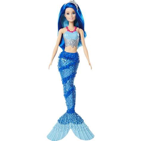 barbie dreamtopia mermaid doll  blue jewel themed tail walmart