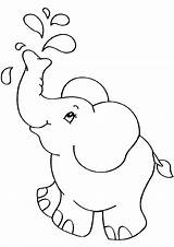 Elephant Coloring Pages Baby Kids Cute Drawing Easy Animal Books Kindergarten Template Visit Drawings Worksheets sketch template