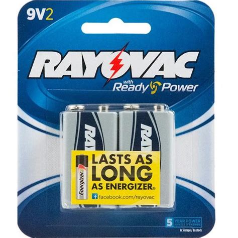 Rayovac 9 Volt Alkaline Batteries 2 Pack