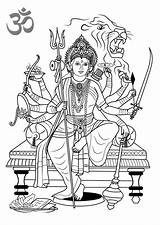 Pages Durga Coloring Colouring Maa Template Hinduism sketch template