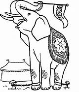 Circus Elephant Coloring Pages Waving Flag Drawing Place Color Getcolorings Getdrawings Print sketch template