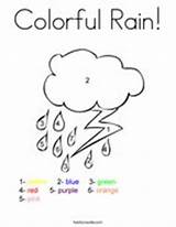 Coloring Rain Weather Colorful Pages Twisty Noodle Color sketch template
