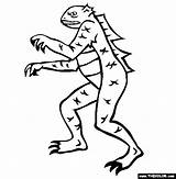 Coloring Yeti Lizard Man Pages Online Cryptids Thecolor 565px 43kb sketch template
