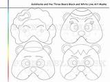 Goldilocks Three Bears Masks Coloring Pages Mask Etsy Bear Props Paper sketch template