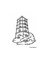 China Worksheets Coloring Printable Temple sketch template