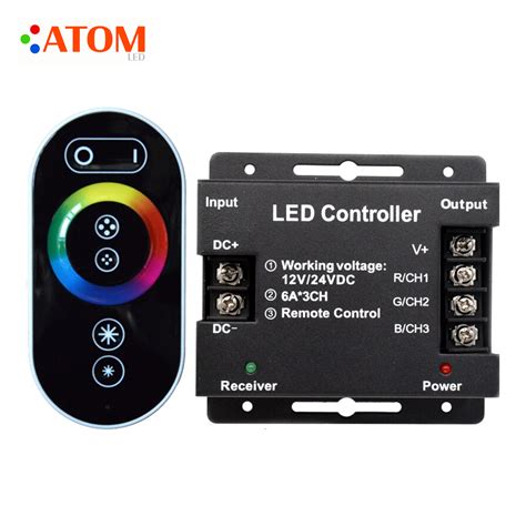 atom led vv rgb led strip controller  touch remote   channel rgb led controller