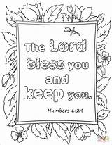 Coloring Bless Lord Keep Pages Printable Trust Bible Kids Verse Sheets Scripture Color Blessed Supercoloring Children Drawing Numbers Template Church sketch template