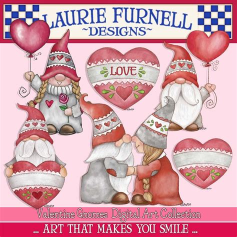 Valentine Gnome Clip Art Valentine Clip Art Laurie Furnell